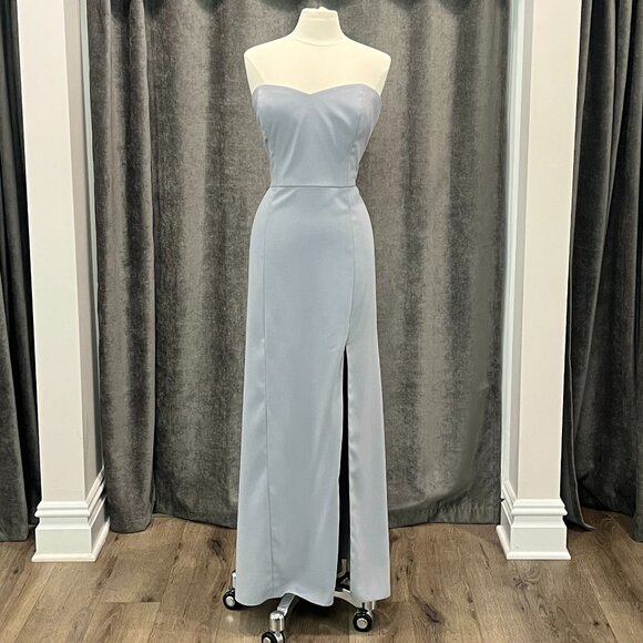 Platinum Crepe Strapless Gown- Style 6775- Size 18 - Picture 1 of 3